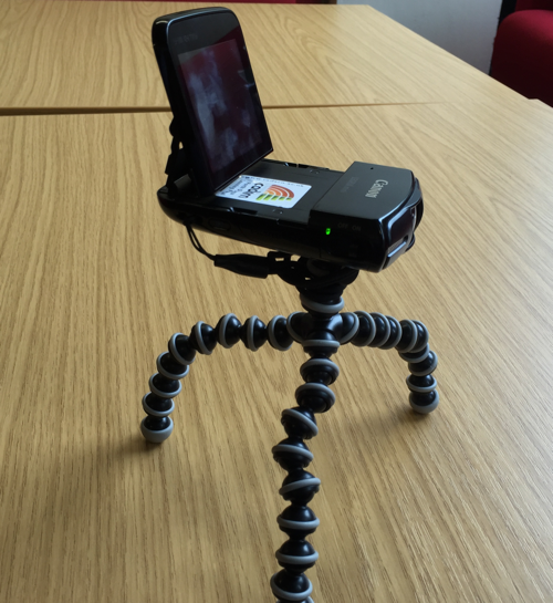 Legria Mini camera mounted on the GorillaPod